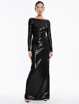 Sheridan Backless Sequin Column Gown