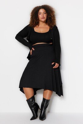 Women's Midi Asymmetrical A-line Plus Size Skirt