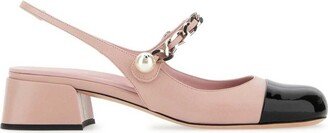 Chain-Linked Detailed Slingback Pumps