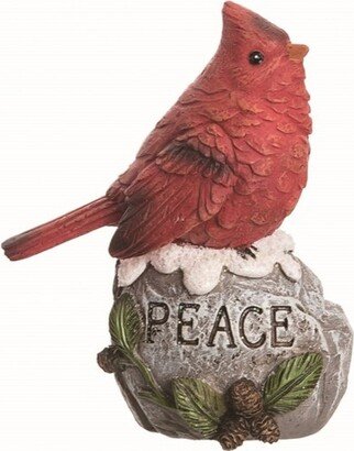 Resin Red Christmas Snowy Sentiment Cardinal Figurine