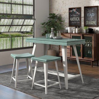 Kaylen Modern 3-Piece Steel Legs Counter Height Table Set