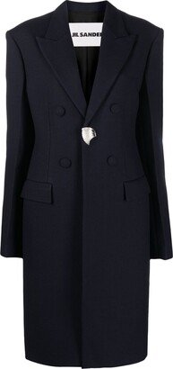 Single-Button Wool Coat-AA