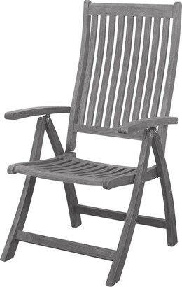 Courtyard Casual Surf Side Teak 5 Position Arm Chair Driftwood Gray Color