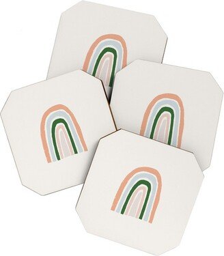 Hello Twiggs Pink Rainbow Set of 4 Coasters