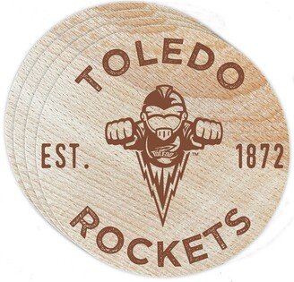 Toledo Rockets Wood Coaster Engraved 4-Pack