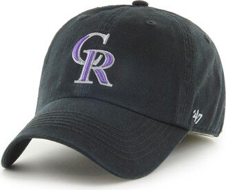 Men's Black Colorado Rockies Franchise Logo Fitted Hat