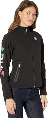 Classic Team Softshell Mexico Jacket (Black) Women's Clothing