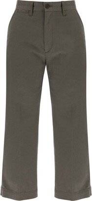 High-Waist Cropped Flared Trousers-AA