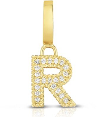 18k Gold & Diamond Letter R Charm