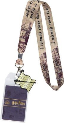 Seven Times Six Harry Potter I Solemnly Swear That I Am Up To No Good Lanyard w/ Badge Holder and Marauders Map Rubber Charm Multicoloured