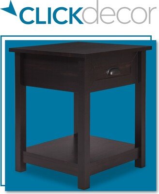 ClickDecor Bailey Wood Nightstand Accent Living Room End Table with 1 Cup Handle Drawer