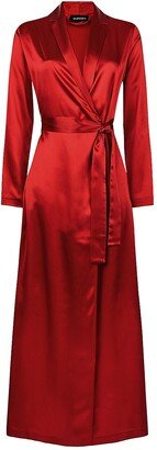 Vestaglia Long Silk Wrap Robe