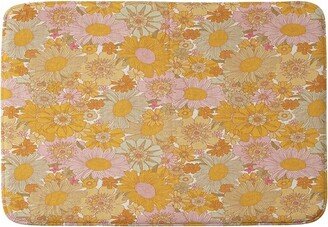 Iveta Abolina Retro Florals Memory Foam Bath Mat Cream