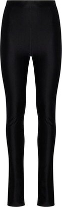 High-Waist Skinny Velvet Leggings