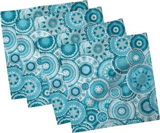 Aqua Set of 4 Napkins, 12 x 12