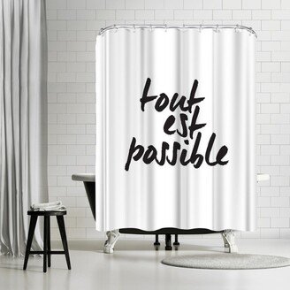 71 x 74 Shower Curtain, Tout Es Possible by Motivated Type