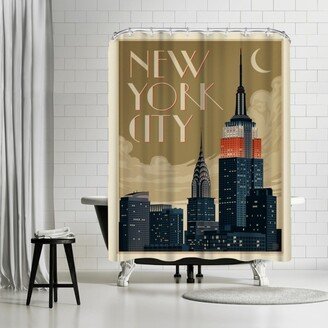 71 x 74 Shower Curtain, NYC Deco Skyline by Anderson Design Group