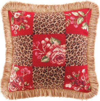 Savannah Check Needlepoint Decor Decoration Throw Pillow for Sofa Couch or Bed