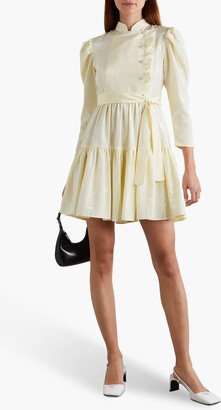 Sadie tiered ruffled moire mini dress