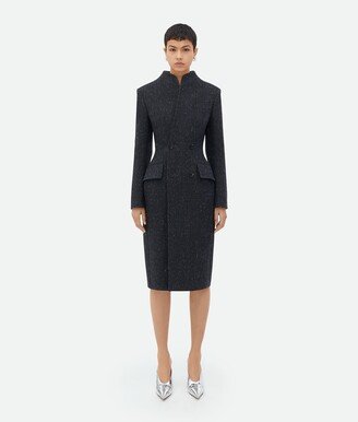 Sculptural Fit Knotted Wool Funnel Neck Coat