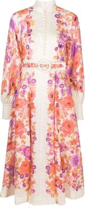 Raie floral-print linen dress