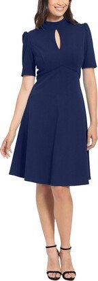 Petites Womens Keyhole Mini Wear to Work Dress