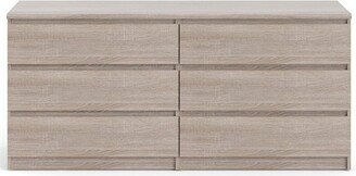 Wood Scottsdale 6 Drawer Double Dresser in Truffle Brown