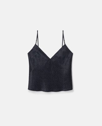 Monogram Print Silk Cami Top