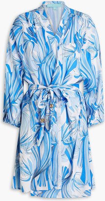 Bethany belted printed voile coverup