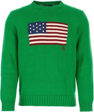 Flag Intarsia-Knit Crewneck Jumper