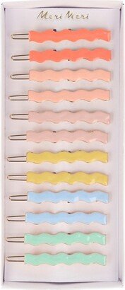 Enamel Wavy Hair Clips (Pack of 12)