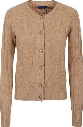 Buttoned Long-Sleeved Cardigan-AD