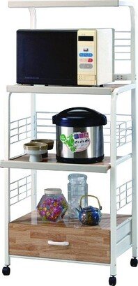 Commodious Kitchen Shelf On Casters White