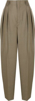 Pleated Wool-Blend Trousers