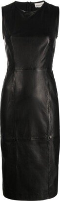 Sleeveless Leather Midi Dress