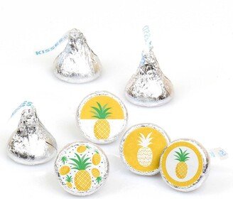 Big Dot Of Happiness Tropical Pineapple - Summer Party Round Candy Sticker Favors (1 sheet of 108)