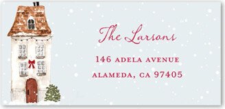 Address Labels: Winter Village Arch Address Label, Grey, Address Label, Matte