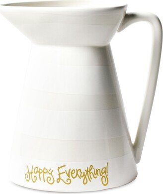 Happy Everything White StripeFlare Pitcher