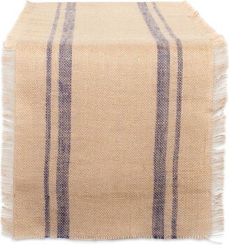 French Double Border Burlap Table Runner 14 x 108