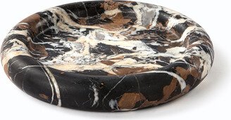 Eternity Modern Canada Fez Round Black Gold Marble Jewelry Dish