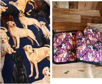Labrador Retriever Insulated/Quilted Pot Holder & Oven Mitt Set/Individual, Made To Order