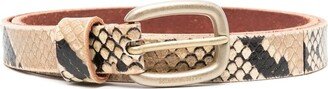 Belt Houston Thin Snake Print Leather-AA