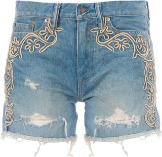 Embroidered Denim Short