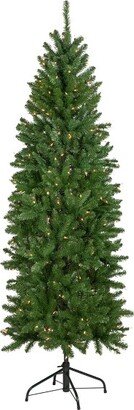 Northlight 6.5' Pre-Lit White River Fir Pencil Artificial Christmas Tree, Clear Lights