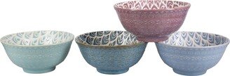 Set of Four Ooh La La Terrin Assorted Bowls, 24 oz