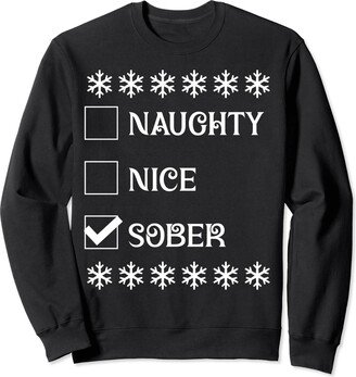 Visit the Santa Matching Family List Store Naughty Nice Sober Christmas Family Matching Outfit Sweatshirt