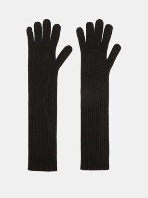 Recycled Cashmere-blend Ribbed Long Gloves-AA