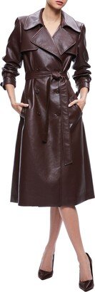 Elicia Faux Leather Trench Coat-AA