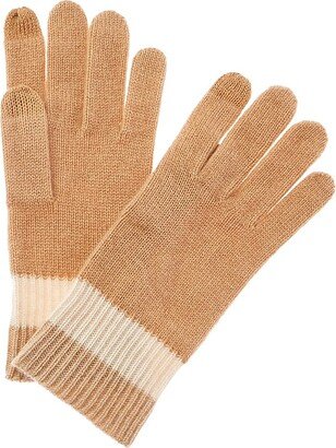 Amicale Cashmere Colorblocked Jersey Cashmere Gloves