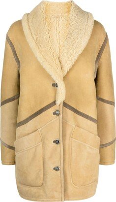 Fortela Neutral Felicity Shearling-Trim Leather Coat